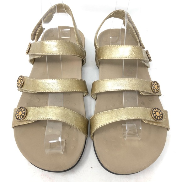 VIONIC Cathy Gold Patent Leather Sandals 8 WIDE - Picture 8 of 8
